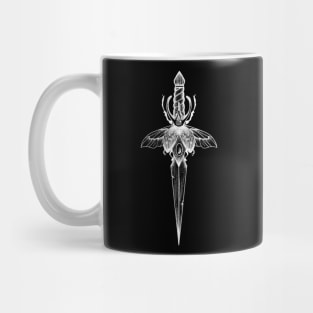 Dagger and Beetle (white version) Mug